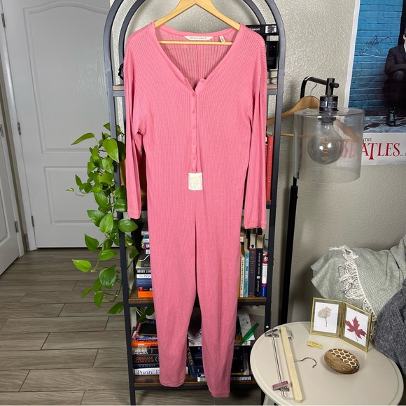 Vintage 90s Victoria’s Secret Pink Union Suit Thermal One Piece Pajamas M